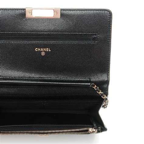 CHANEL Caviar Quilted Golden Class Wallet On Chain WOC